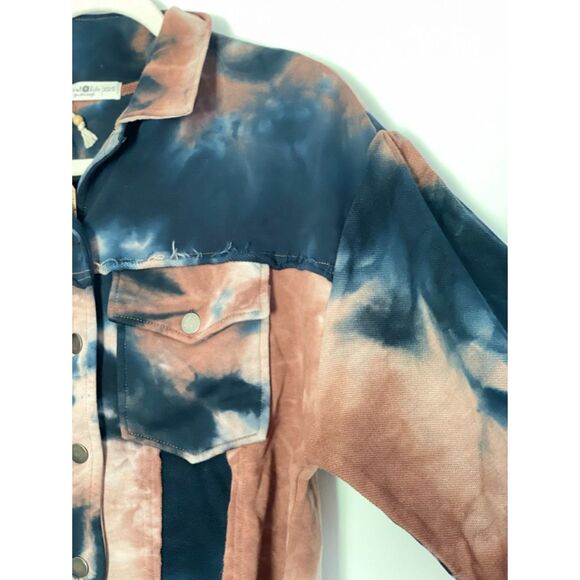 Natural Life Boho Cropped Jacket Size XS-Small Tie Dye Raw Hem NEW with tag - Picture 12 of 16